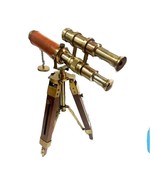 Double Barrel Telescope 9&quot;Antique Style Spyglass Marine with Wooden Tripod - £55.63 GBP