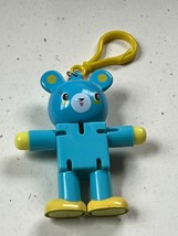 Blue &amp; Yellow Plastic Twistable Teddy Bear Backpack Decoration – 3.75 x 3 inches - £7.60 GBP