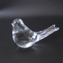 Vintage Art Glass Clear Bird Paperweight Made In Taiwan - $19.78