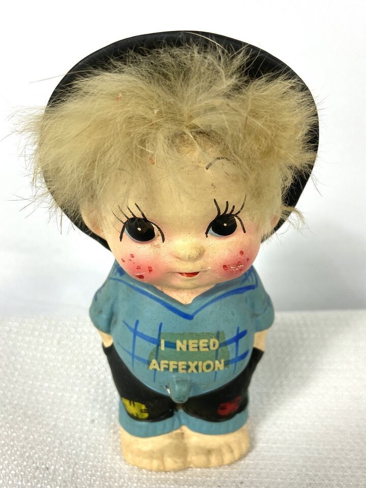 Enesco Boy Figurine I need Affexion on his T-shirt stand 4-1/2” tall - $22.38