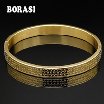 European Fancy Style Gold Color Love Couple Bracelet Stainless Steel Women Men J - £10.83 GBP