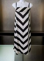 Denim-licious Womens 2XL Black &amp; White V-Striped Maxi Dress - $14.84