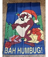 Vintage Looney Tunes Christmas Taz Bah Humbug! Decorative Yard Flag 29&quot; ... - £6.68 GBP
