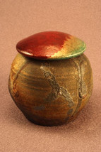 RAKU Unique Ceramic Companion Small/ Keepsake Funeral Cremation Urn #K003 - £119.47 GBP