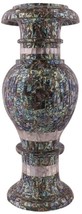 12&quot; Paua Shell Flower Pot Multi Inlaid Random Stone - £1,552.65 GBP