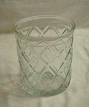 Vintage Clear Glass Ice Bucket Vase Diamond Crosshatch Trellis Pattern Unknown - £33.24 GBP