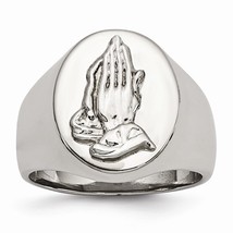 Men&#39;s Stainless Steel Praying Hands Ring - $109.99