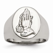 Men&#39;s Stainless Steel Praying Hands Ring - £88.46 GBP