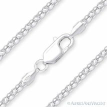 .925 Sterling Silver w/ Rhodium 3mm Popcorn Link Coreana Italian Chain Necklace - £29.08 GBP+