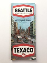 Vintage 1969 TEXACO Gas Road Map Seattle Street and Vicinity Excellent large Map - £4.03 GBP