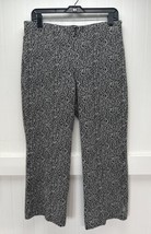 Anthropologie Essential Crop Flare Pants Womens Large Knit Black/White P... - £28.30 GBP