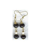 Black and White Lampwork Dangle Earrings  - £12.76 GBP