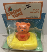 Grow Time Bath Water Toy Play Things Orange Bear Yellow Boat Toddler NEW Vintage - £9.46 GBP