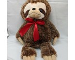 Vintage Dan Dee Collector&#39;s Choice 16&quot; Sloth With Red Bow Plush - $22.27