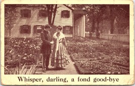 1900s Postcard Victorian Military Farewell Whisper Darling A Fond Good-Bye - $5.84