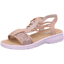 RIEKER V18L6-31 Rosa Pink/Nude Sequined Comfort Sandal EU 37 38 - £24.79 GBP