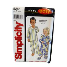 Simplicity Sewing Pattern 5265 Pajamas Child Unisex Size 1/2-6 - $7.56