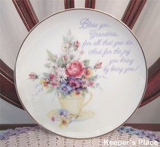 Lasting Memories Bless You Grandma Grandmother Porcelain Plate 6.5&quot; - £7.94 GBP