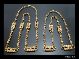 Camrose &amp; Kross Jackie Kennedy Dual Chain Paperclip Gold Necklace 27&quot; And 34&quot; - £75.93 GBP