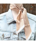 Tan Cream Striped Western Skinny Cowgirl Mini Wild Rag Scarf Necktie - $26.38 CAD