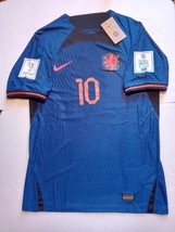 Memphis Depay Netherlands 2022 World Cup Match Slim Fit Blue Home Soccer Jersey - £79.75 GBP
