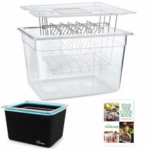 Sous Vide Container 12 Quart With Lid &amp; Rack And Sleeve - Bpa Free Compl... - £74.48 GBP