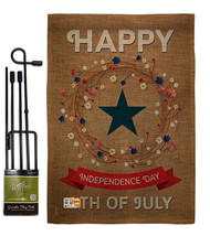 Independence Day Burlap - Impressions Decorative Metal Garden Pole Flag Set GS11 - £27.16 GBP