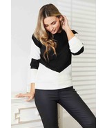 Woven Right Two-Tone Openwork Rib-Knit Sweater - £32.62 GBP