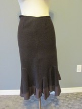 ASTUCES France Asymmetrical Funky Hem Skirt 100% Wool Brown sz 1 (M?) VGUC - $19.95