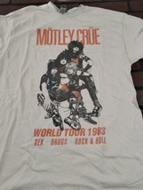 Motley Crue-Vintage Ispirato 1983 Tour Autorizzato Tan T-Shirt ~ Mai Indossata ~ - £16.78 GBP
