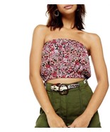 Topshop Strapless Tube Crop Top Floral Print Size 4 NWOT - £15.75 GBP