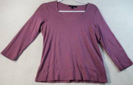 Boden T Shirt Top Womens Size 14 Purple Knit 100% Cotton Long Sleeve Round Neck - £14.02 GBP