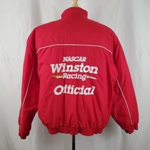 NASCAR Winston Racing Official Jacket XXL Red Nylon Quilted Lining Zip Vintage - $58.99
