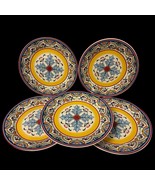 5 X Vintage Euro Ceramica Zanzibar Salad Plates 8.75&quot; Blue Floral Leaf R... - €33,84 EUR