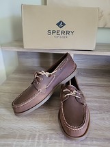 Sperry Men&#39;s A/O 2-Eye Richtown Brown Boat Shoes Slip On Leather Size 8.5 - $69.29