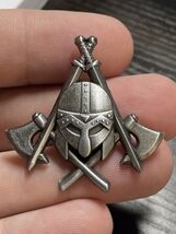 Viking Masonic Freemason Pin in Antique Silver - $15.20
