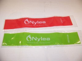 NYLEA FITNESS BANDS LIGHT RED, MEDIUM GREEN NEW - £6.32 GBP