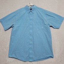 Ariat Pro Series Men&#39;s Shirt Size L Large Blue Button Up Short Sleeve Casual - £26.97 GBP
