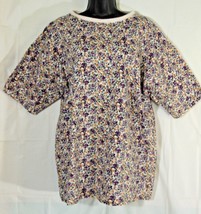 Honors Plus Size 22w Shirt 100% Cotton Made In USA Purple Yellow Flower Design - £18.10 GBP