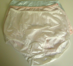 3 Dixie Belle by Velrose Full cut Briefs Style 719 White Pink and Blue Size 11 - £20.53 GBP