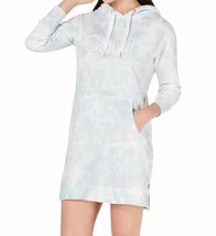 Calvin Klein Womens Tie Dye Printed Logo Hoodie Dress Size Large Color White - £55.32 GBP