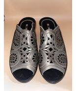Romika Women’s Metallic Silver Cutout Slide Sandals Size 39 Comfort Slip... - €34,09 EUR