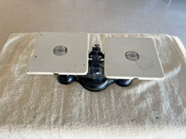 Antique Fairbanks Standard General Store Balance Scale W Porcelain Plates - $120.00