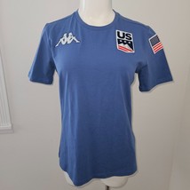 NEW Kappa USA Ski Team Embroidered Logo Patch Blue Tee Women&#39;s Medium Sl... - £30.57 GBP