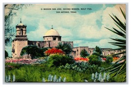 Mission San Jose Second Mission San Antonio Texas TX UNP Linen Postcard M19 - £1.51 GBP