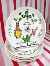 Mid Century Del Coronado 5pc Nasco Wine and Cheese Appetizer Ceramic Plates - $9.89