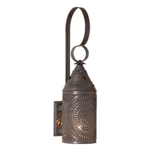 15-Inch Electrified Punched Tin Wall Lantern in Kettle Black Made in the... - $133.95