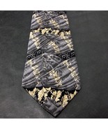 ERMENEGILDO ZEGNA SILK NECK TIE (58&quot;) FLORAL PRINT DISEGNO ESCLUSIVO MAD... - $21.51