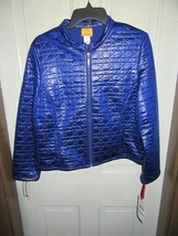 NWT ($64) Ruby Rd Blue Quilted Polyester Ladies Jacket-Spellbound-Size 12 - £31.59 GBP