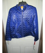 NWT ($64) Ruby Rd Blue Quilted Polyester Ladies Jacket-Spellbound-Size 12 - £31.56 GBP